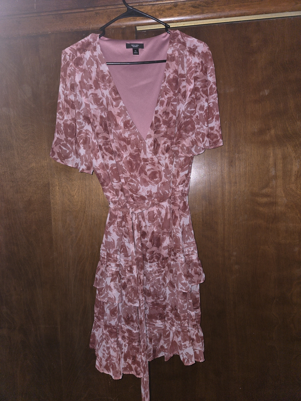 Simply Vera Vera Wang Rose-Print Wrap Midi Dress